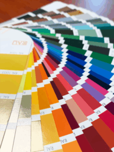 Couleurs RAL pouvant être sur abri bac