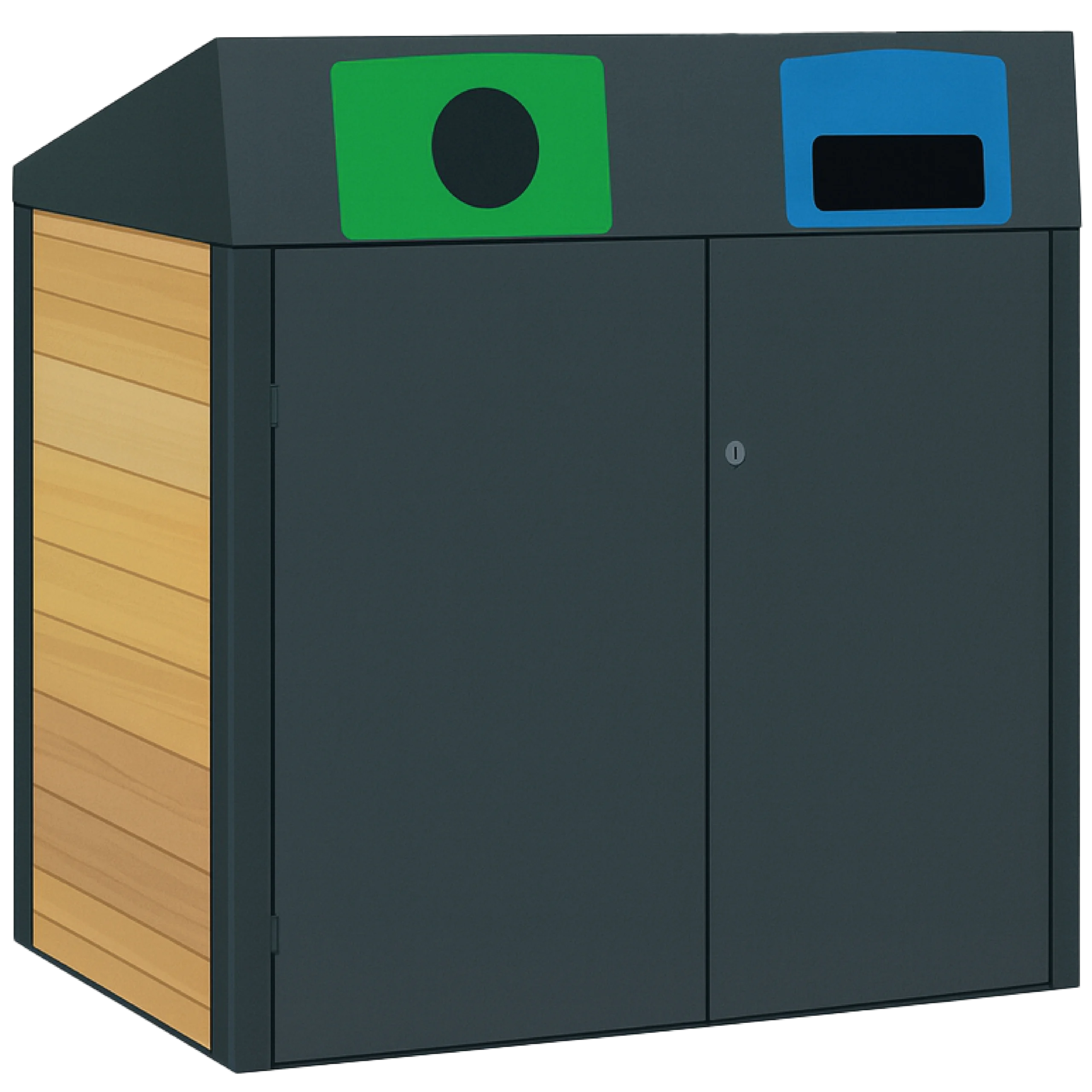 conteneur abri bac pour le tri hors foyer quadria