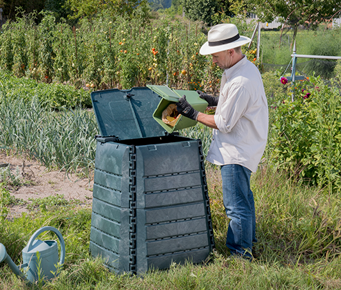 Photo du composteur Compostys de Quadria fabriqué en France, pour une meilleur gestion des bio déchets