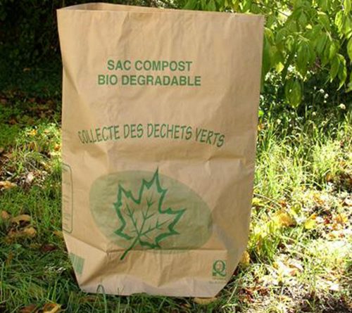 Sacs compostables papier kraft 10l 28cmx22cmx14cm marron 'avec